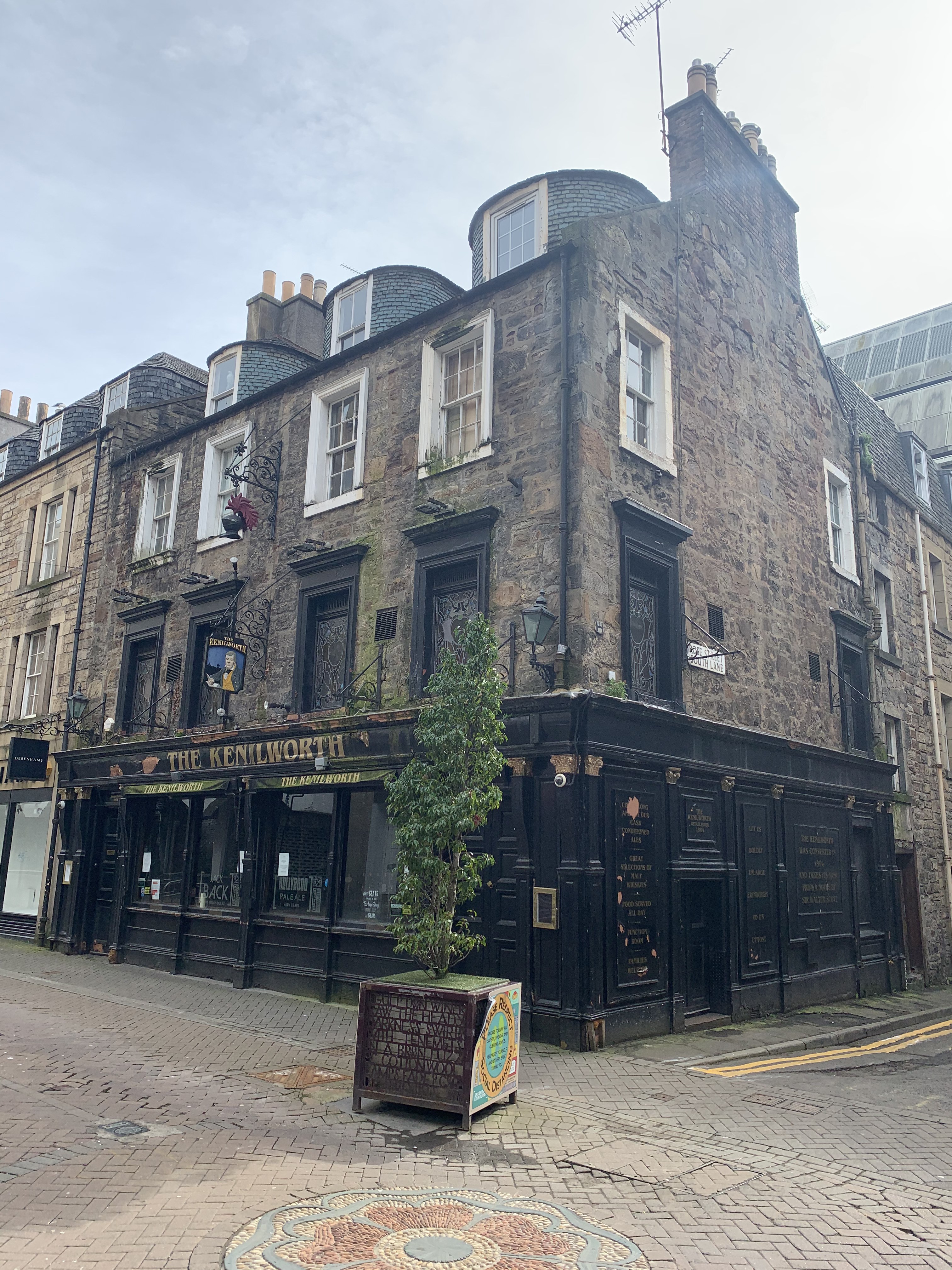 The Kenilworth on Rose Street before restoration with its black-painted timber frontage
